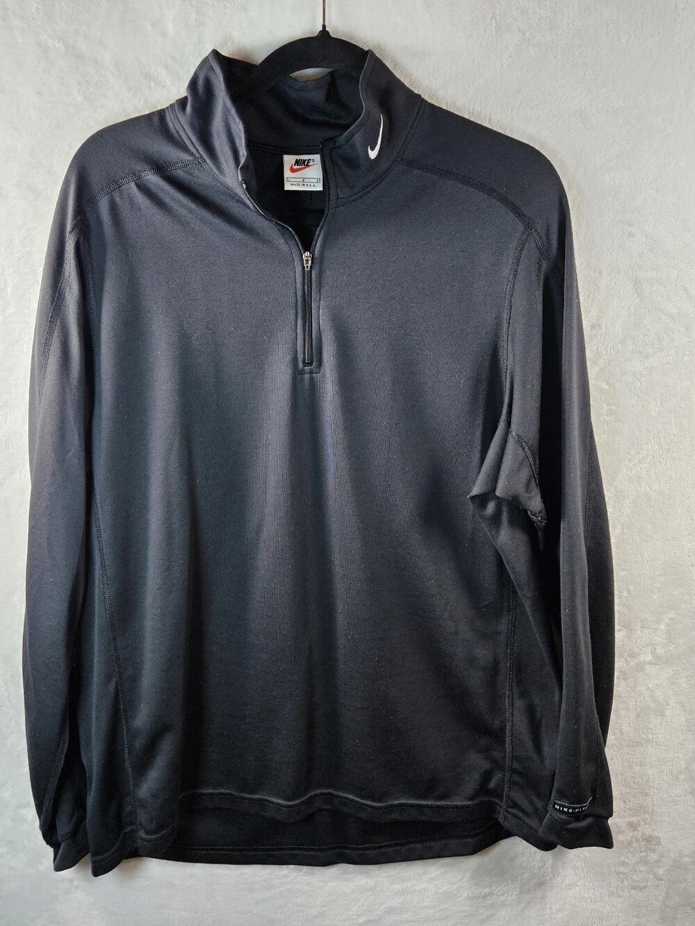 Vintage 2000s Nike Fit Quarter Zip Pullover Long Sleeve Black Men's Size Large